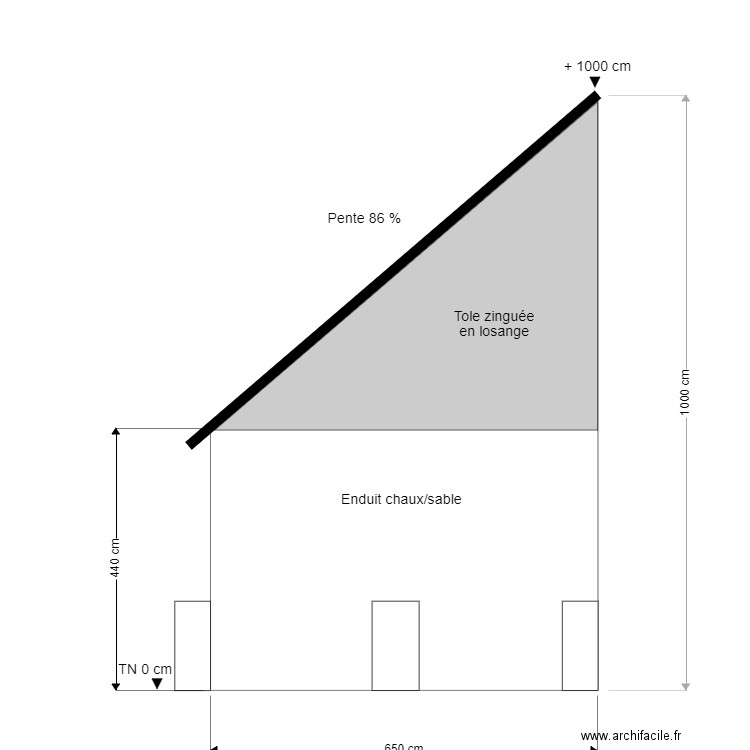 Façade sud ouest avant travaux. Plan de 0 pièce et 0 m2