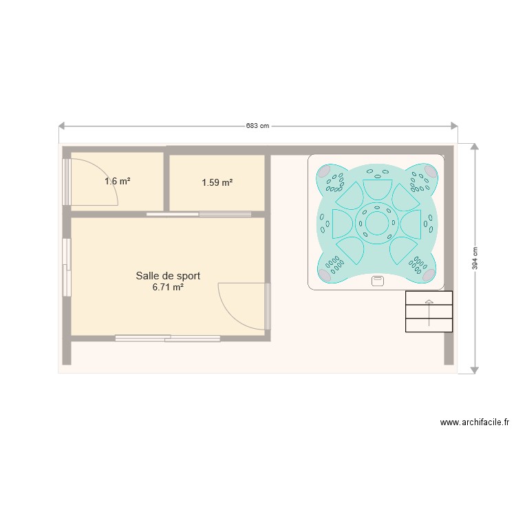 1 pool house. Plan de 0 pièce et 0 m2