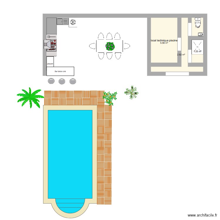 pool house piscine olivier. Plan de 0 pièce et 0 m2