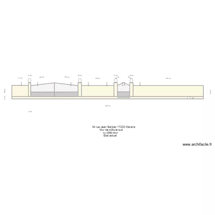 Mur d'enceinte sud. Plan de 