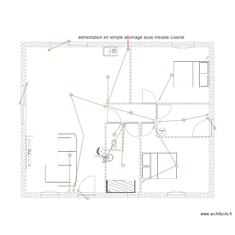 coco eclairage3. Plan de 6 pièces et 74 m2