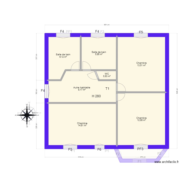 ROQUE. Plan de 11 pièces et 130 m2