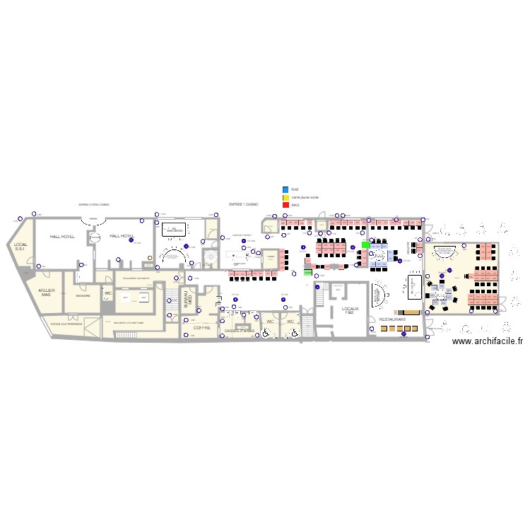 Plan de salle RDC Actuel. Plan de 0 pièce et 0 m2