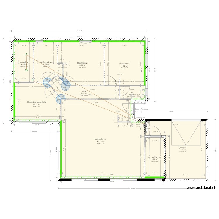 électricité dressing 23102021. Plan de 0 pièce et 0 m2