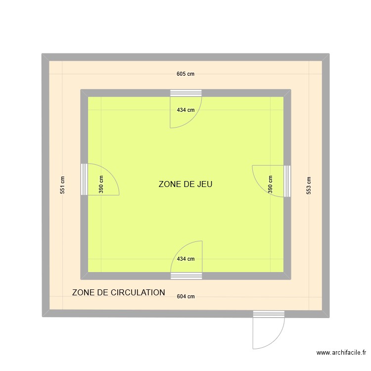 plan jeu écran leds. Plan de 2 pièces et 50 m2