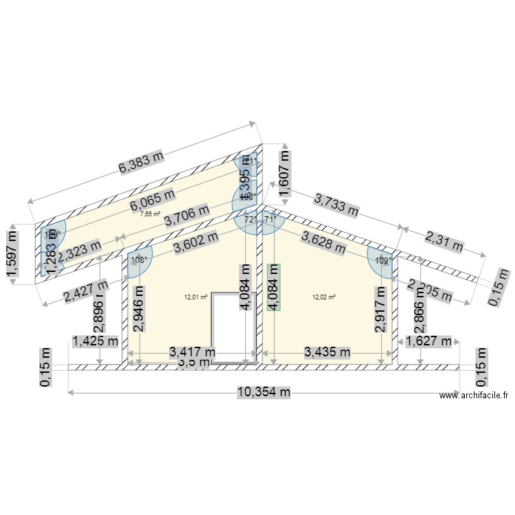 façade bois. Plan de 0 pièce et 0 m2