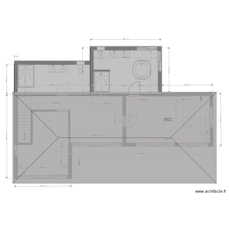 farihy NEW toiture1. Plan de 4 pièces et 89 m2