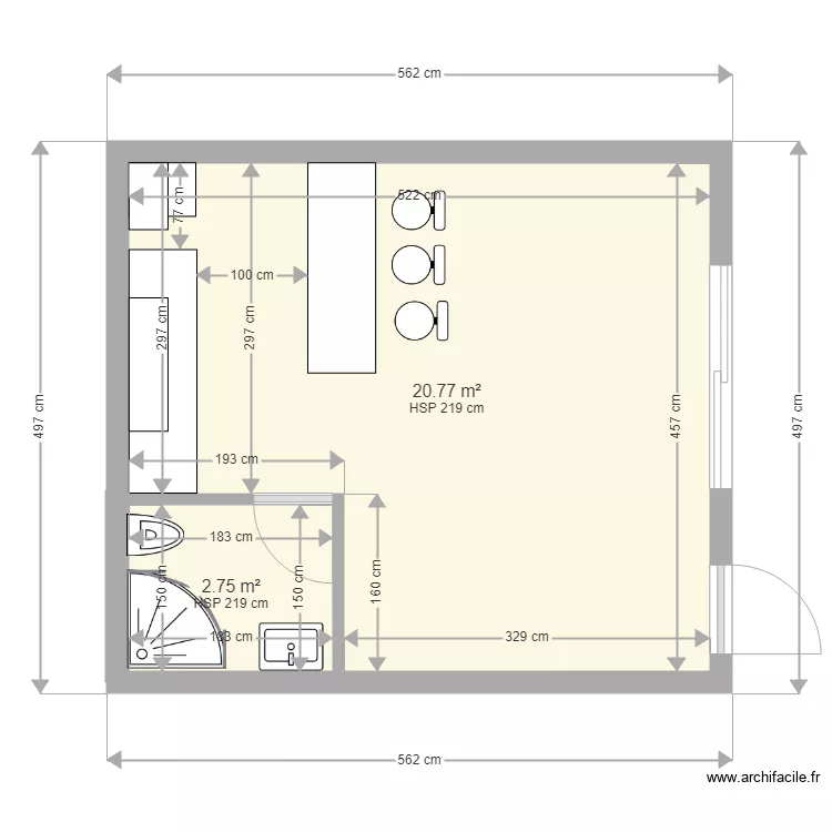 STUDIO BN. Plan de 