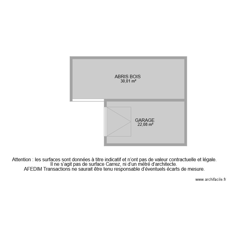 BI 8436 GARAGES. Plan de 2 pièces et 52 m2