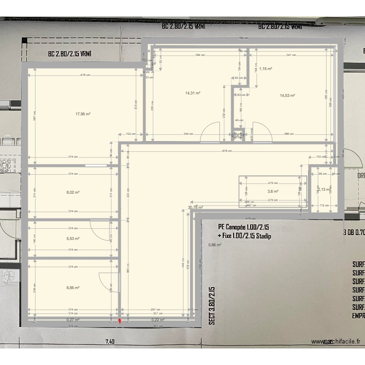 copie piraino. Plan de 26 pièces et 269 m2