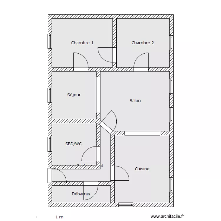 Appartement 1. Plan de 