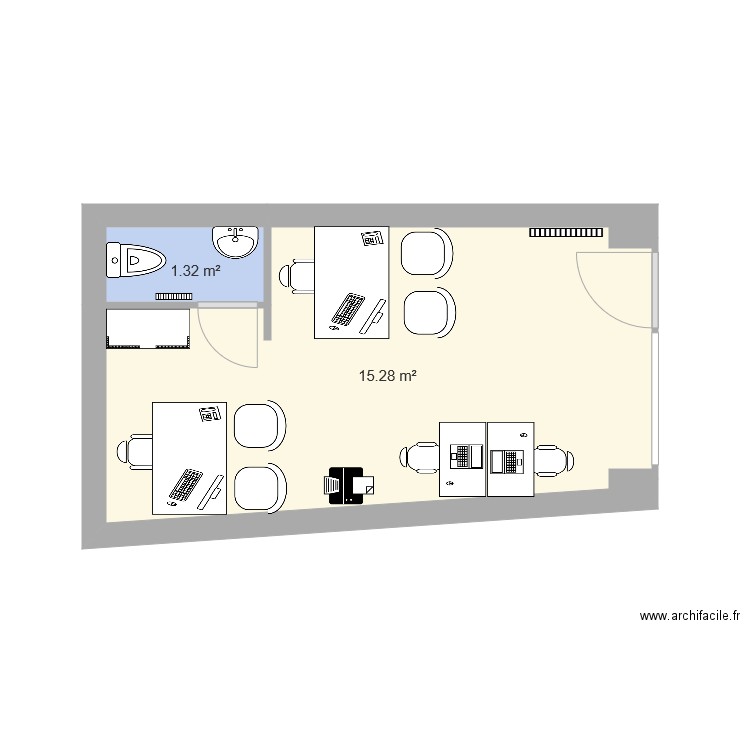 bureau romainville. Plan de 0 pièce et 0 m2