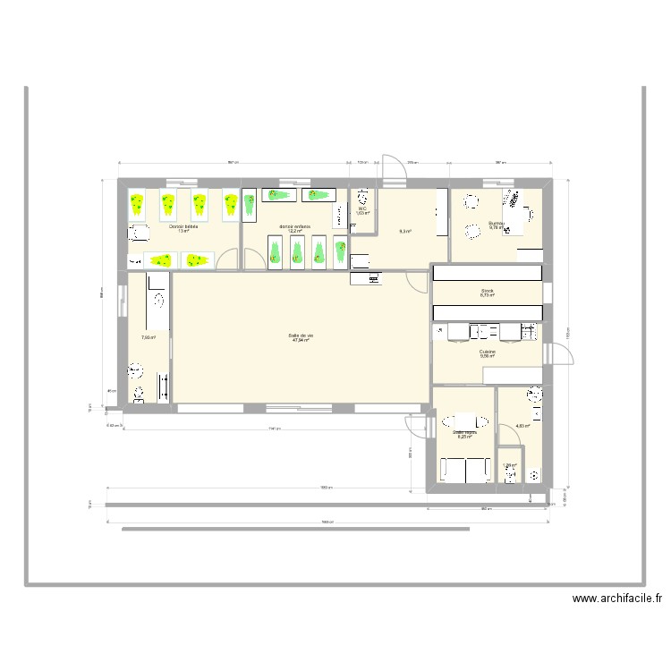 microcreche 3. Plan de 12 pièces et 134 m2