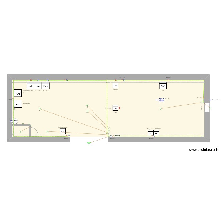 Atelier ferronerie. Plan de 2 pièces et 122 m2