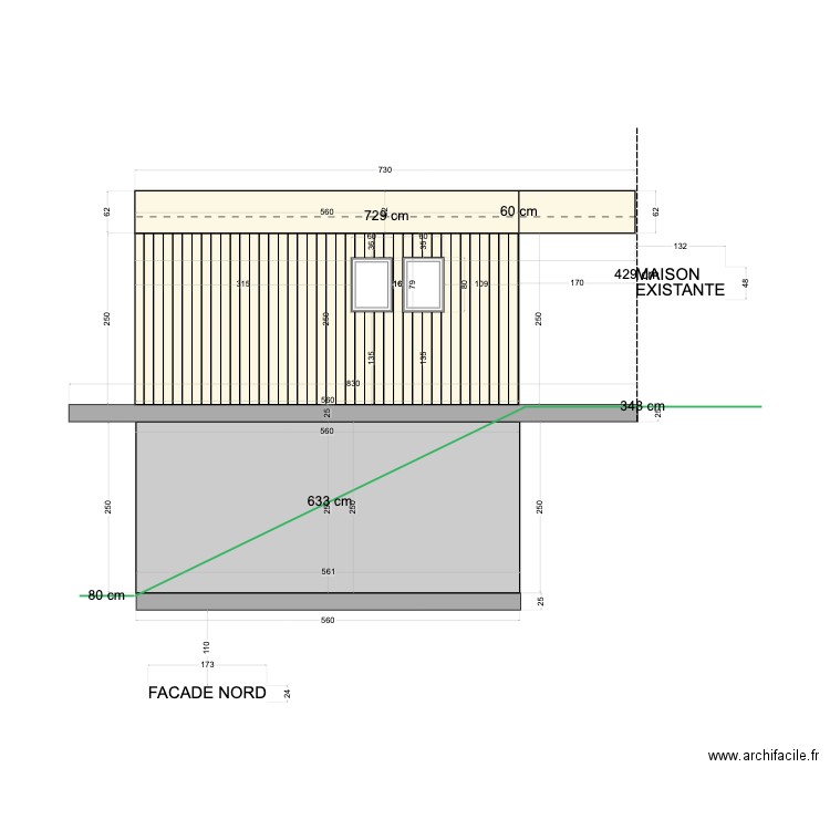 Facade SUD+ Isopspan. Plan de 0 pièce et 0 m2