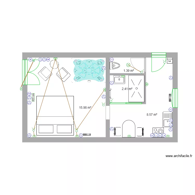 Studio Saints &eacute;l&eacute;ctricit&eacute;. Plan de 
