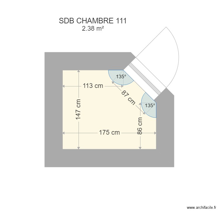 PLAN SDB CHAMBRE 111. Plan de 0 pièce et 0 m2