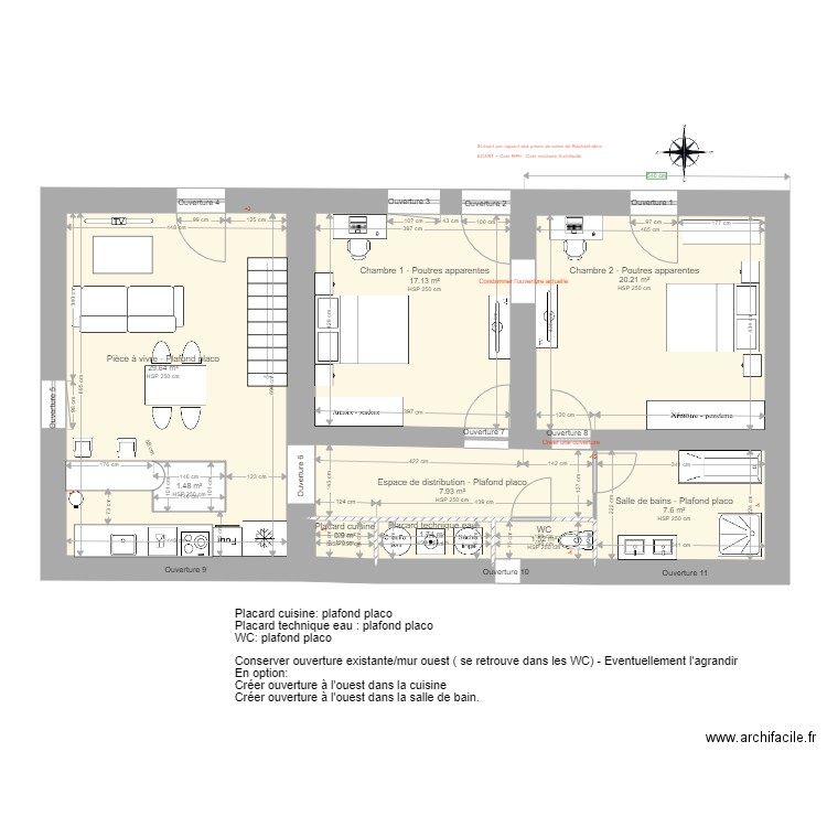 20201008 Maison de ferme RDC avec escalier droit. Plan de 0 pièce et 0 m2