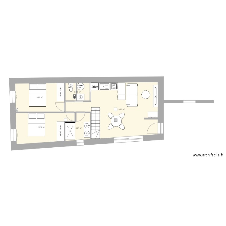 cave2. Plan de 8 pièces et 107 m2