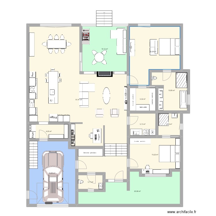 Iris 2. Plan de 12 pièces et 223 m2