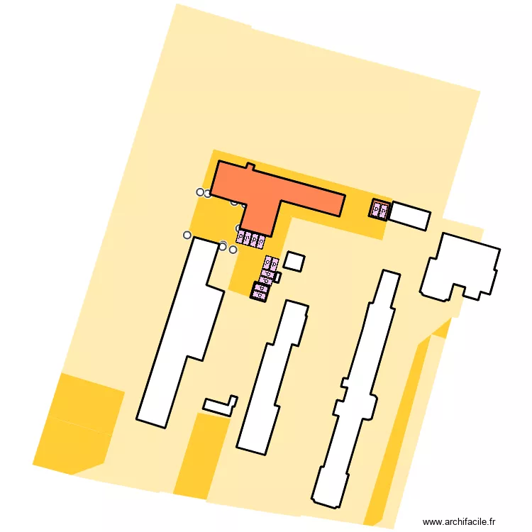 cadastre couleur parking projet&eacute;. Plan de 