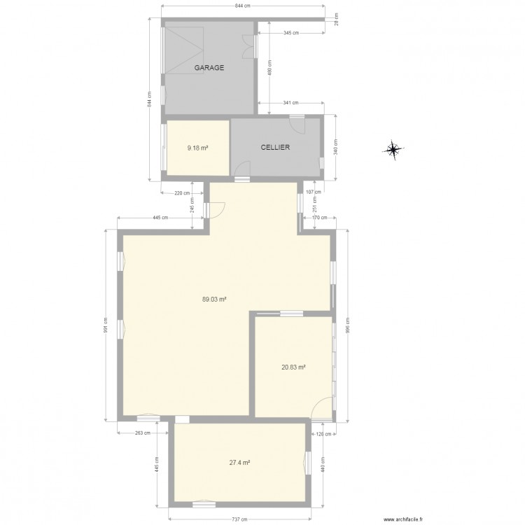 maison et isolation garage. Plan de 0 pièce et 0 m2