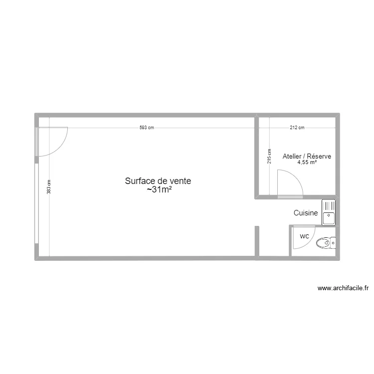 Plan ancien magasin. Plan de 