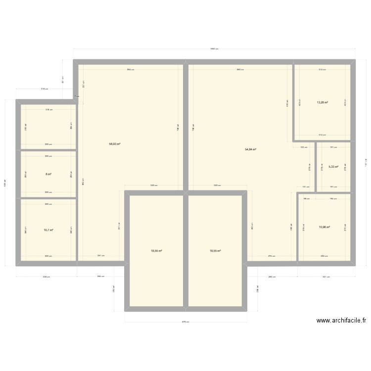 plan2. Plan de 9 pièces et 199 m2
