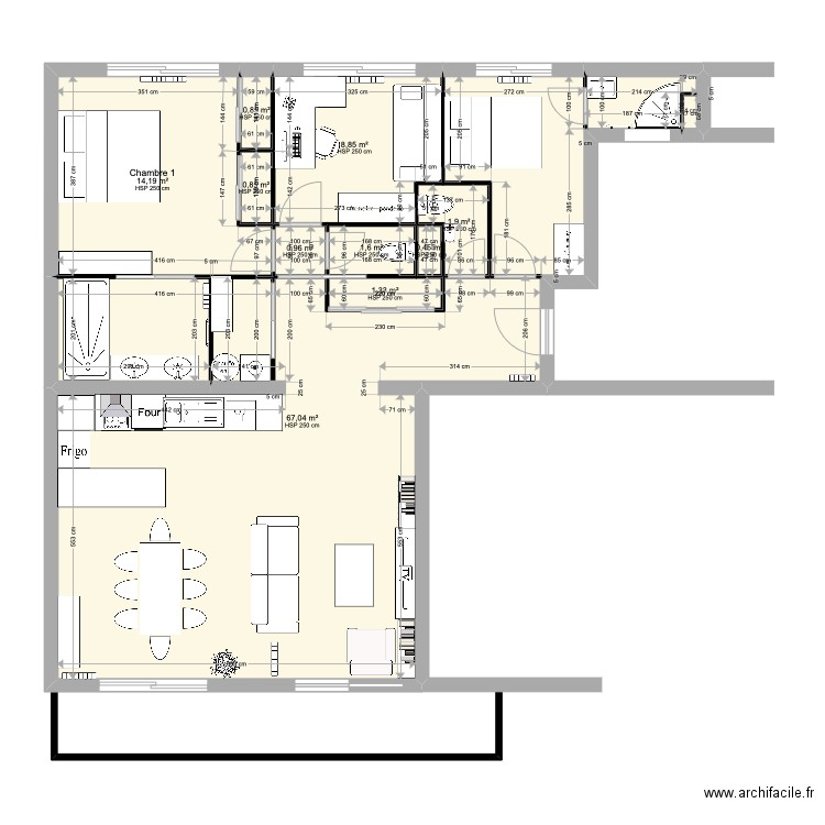 lolo&patrick projet 3. Plan de 10 pièces et 98 m2