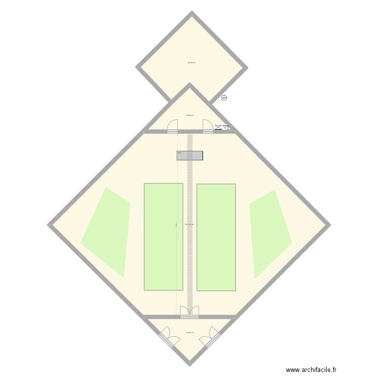 Chapelle du Pintey. Plan de 4 pièces et 239 m2