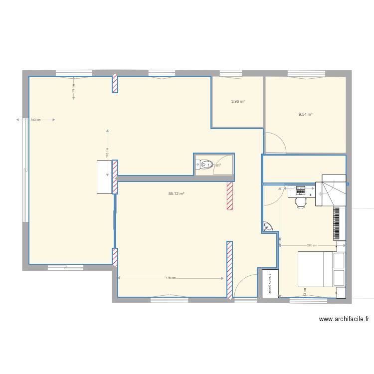 chambre piano. Plan de 0 pièce et 0 m2