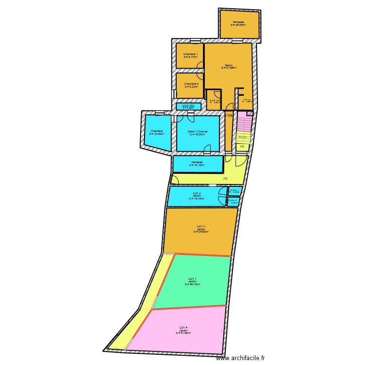 MARIGAILLAN RDC. Plan de 20 pièces et 288 m2