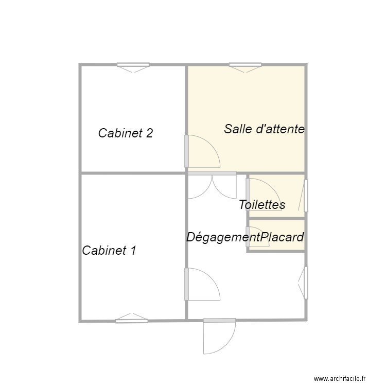 Croquis LAPOUJADE. Plan de 3 pièces et 4 m2