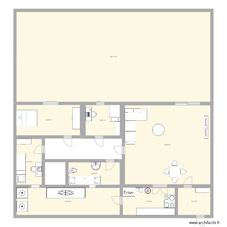 Maison 1. Plan de 9 pièces et 323 m2
