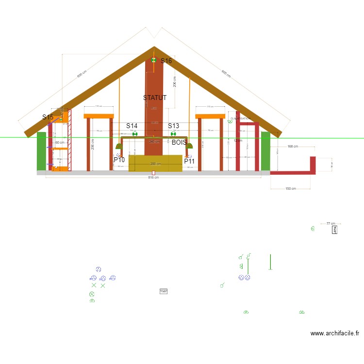 FACE CHAMBRE 1ER ETAGE ELECTRICITE 4. Plan de 0 pièce et 0 m2