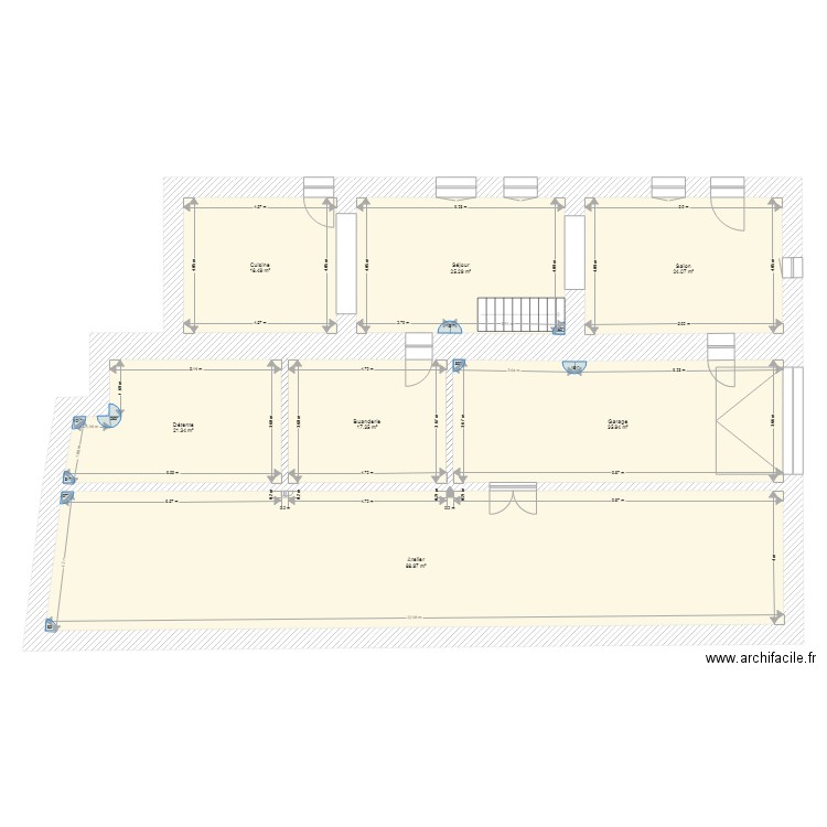 plan corp de ferme RDC. Plan de 0 pièce et 0 m2