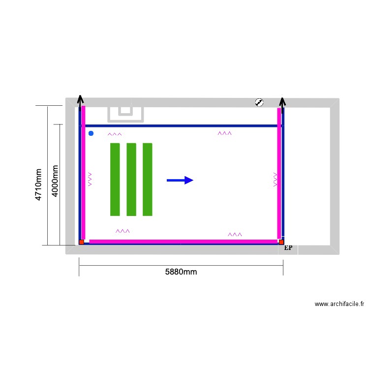 Alfred Tavira. Plan de 2 pièces et 29 m2