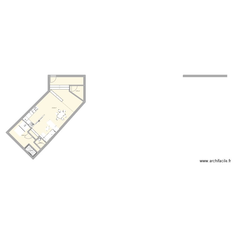 maison 1. Plan de 5 pièces et 55 m2