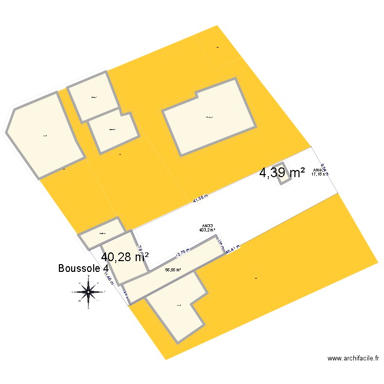 Plan de masse avant projet. Plan de 9 pièces et 488 m2