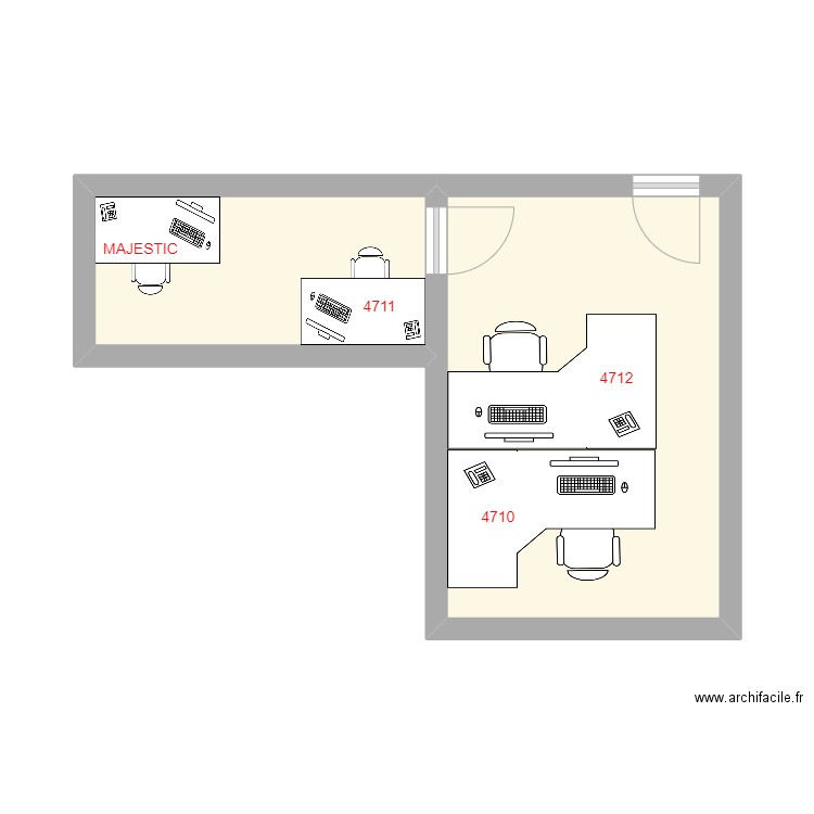 BUREAU YIELD. Plan de 2 pièces et 23 m2