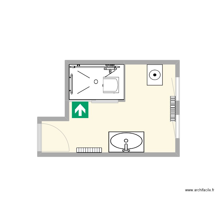 GUENAT V2. Plan de 2 pièces et 6 m2