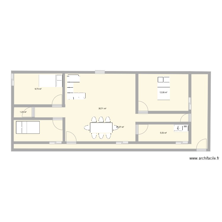 Plan de Maison 3 Chambres. Plan de 0 pièce et 0 m2