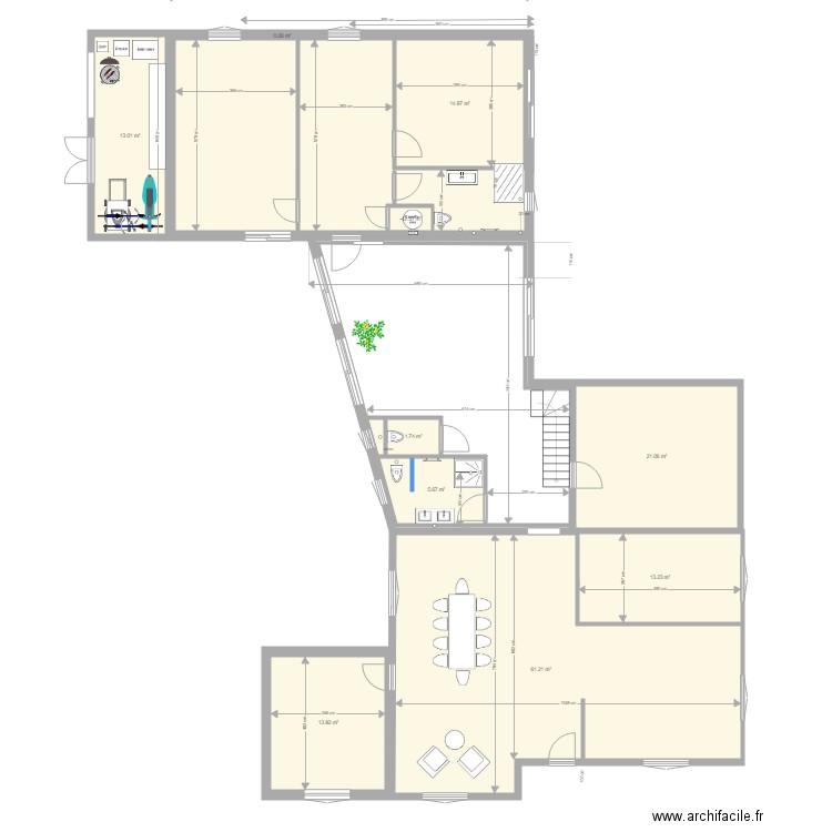 plan complet 1905 après modif. Plan de 0 pièce et 0 m2