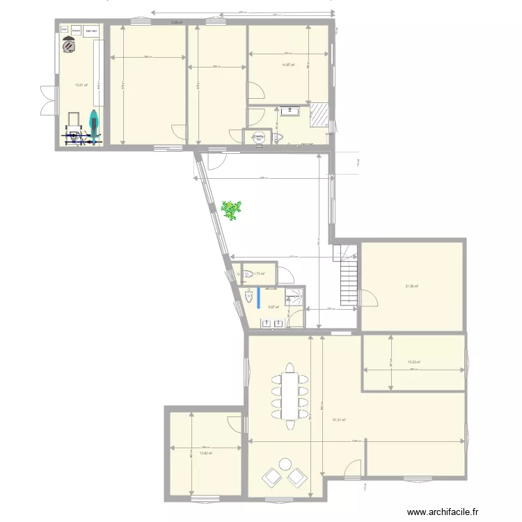 plan complet 1905 apr&egrave;s modif. Plan de 