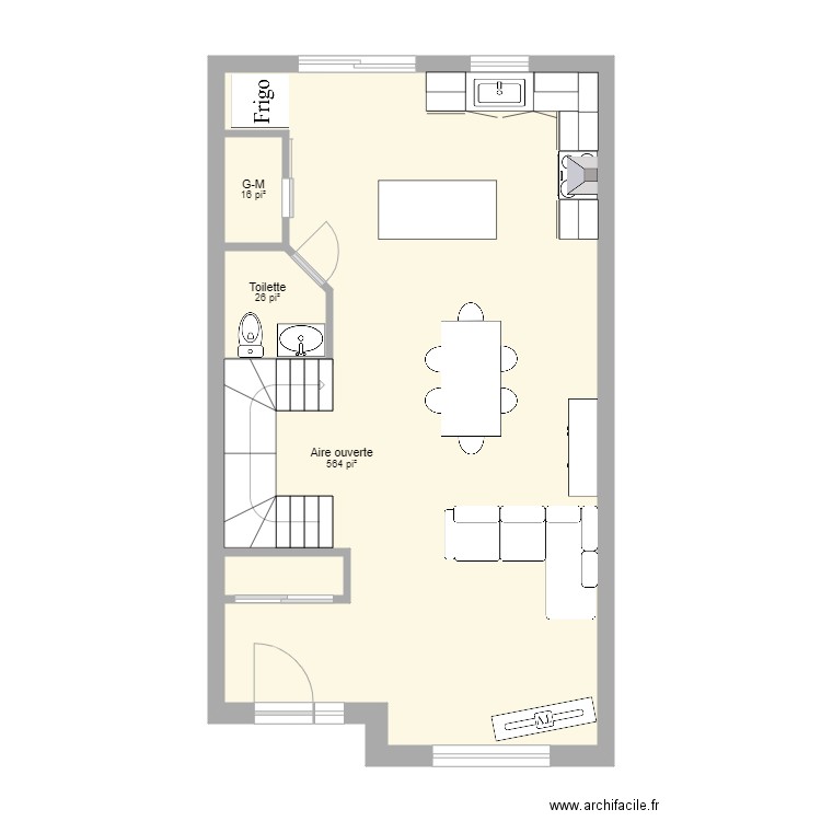 Maison de ville Traversée RDC. Plan de 0 pièce et 0 m2