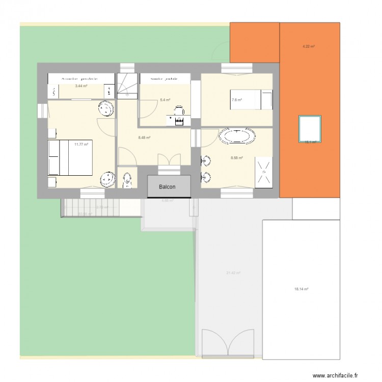 Epinay Etat etage config C2. Plan de 0 pièce et 0 m2
