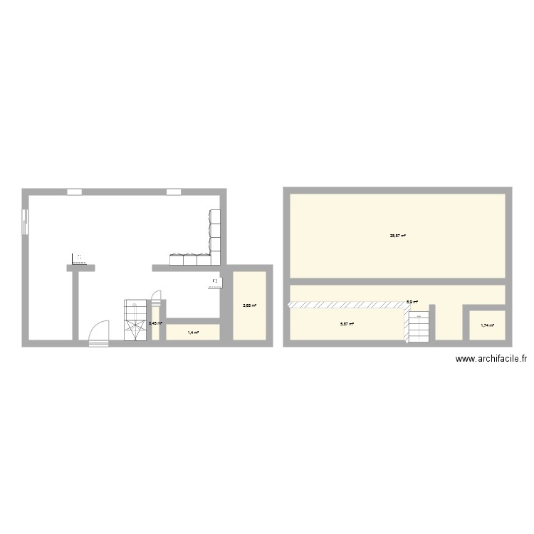 Maison SNA. Plan de 7 pièces et 51 m2