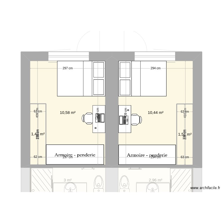 Studio. Plan de 0 pièce et 0 m2