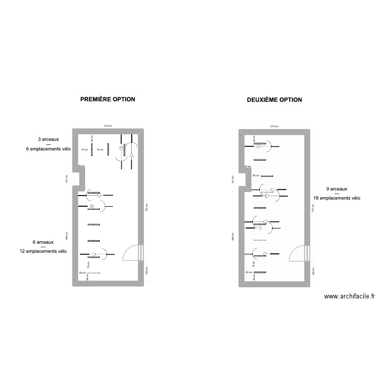 Parking parisiennes d'Aubervilliers. Plan de 2 pièces et 46 m2