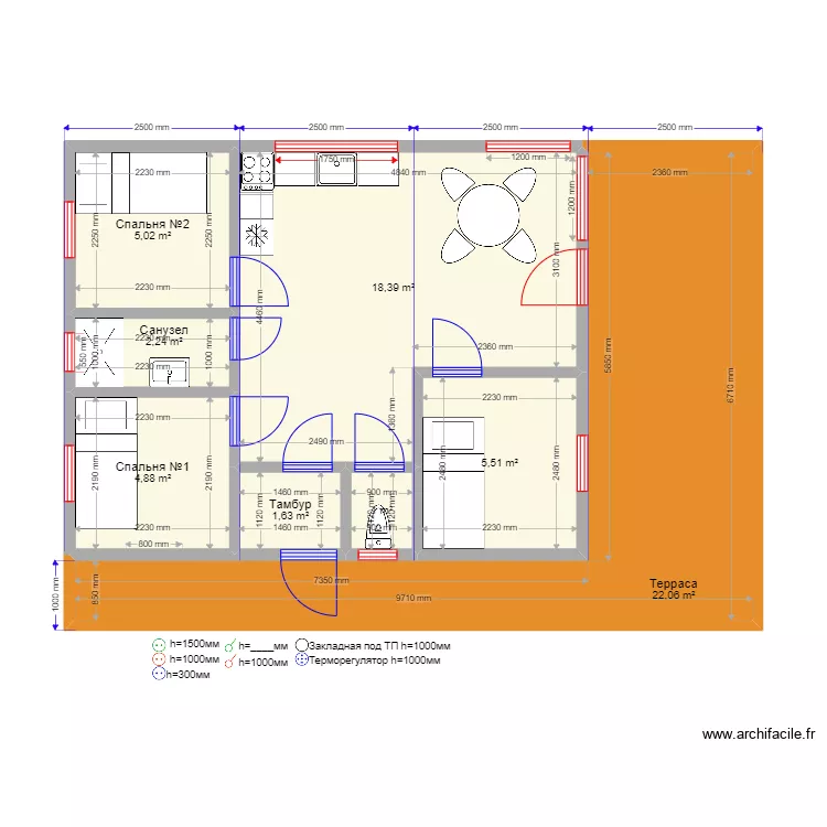   45 Клушино. Plan de 